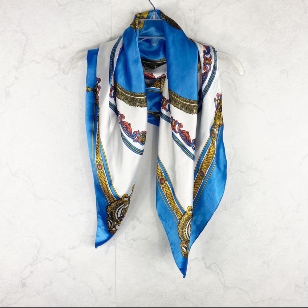 Elegant Blue and White Scarf